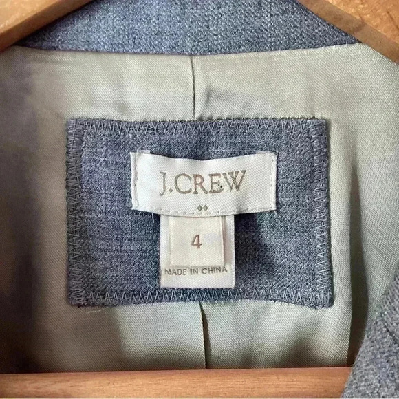 J Crew Womens Wool Notched Collar Button Up Jacket Blazer Light Gray Size - Picture 6 of 10